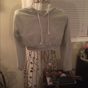 Grey crop hoodie